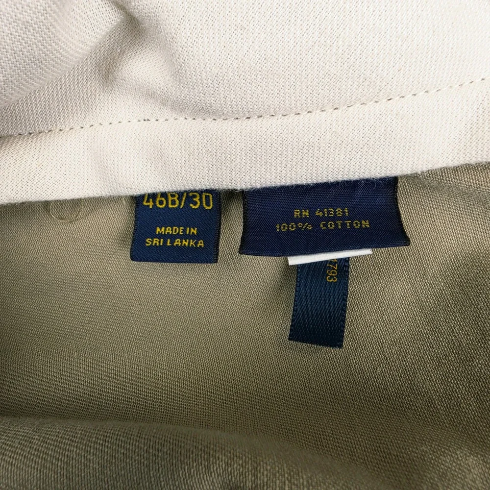 Polo Ralph Lauren Pants Mens 46Bx30 Tan Khaki Classic Fit Cotton Trousers Chinos
